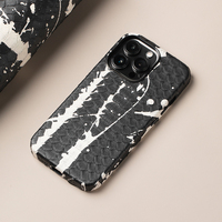 Coque de Téléphone Luxe en Cuir Façon Peau de Serpent pour iPhone 16 13 12 Plus 14 15 Pro Max