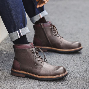 Botas Vaqueras de Hombre Hechas a Mano con Cremallera Lateral, Diseño Invisible para Aumentar la Altura, de Cuero Genuino, para Invierno, Fabricadas en China - Product Image 5