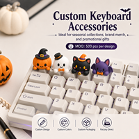 Ensemble de touches de clavier 3D artisanales, couleurs personnalisées, figurine de sorcière chat noir, touches de clavier pour gamer, ornement de bureau, directement de l'usine