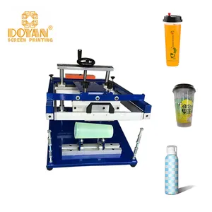 Botol Kaca Silinder Bundar Manual Cangkir Kertas Sekali Pakai Mesin Pencetak Sablon Sutra untuk Cangkir Plastik