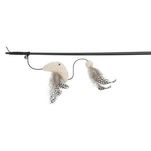 Jouet pour chat XXL : Baguette de jeu avec poisson en plastique et tissu, herbe à chat, 65 cm - Product Image 2