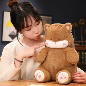 卸売高品質53CMかわいい眠い猫ソフトぬいぐるみおもちゃ子供のための眠い猫ぬいぐるみギフト