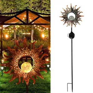 Factory Hot Sale Solar Energy Lighting Lamp LED Outdoor Waterproof Sunflower Molding Craft Garden Lamp Lawn Ground Light 10 60