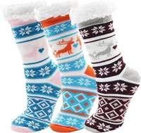 Chaussettes personnalisées en tricot pour l'hiver, chaudes et confortables, style Père Noël, douces et moelleuses, pour garçons et filles