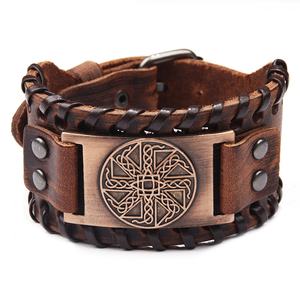 MECYLIFE Viking Jewelry bracciale con cinturino in vera pelle bracciale vichingo Kolovrat bracciale vichingo Heretic - Product Image 3