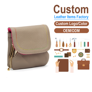 Mini sac à bandoulière en cuir véritable avec chaîne, pochette à monnaie en cuir de vachette pleine fleur, usine OEM/ODM sur mesure - Product Image 2