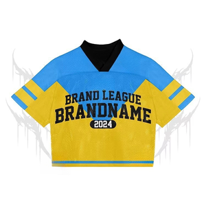 Camiseta clásica de fútbol americano y fútbol personalizada para hombre, malla cuadrada recortada de gran tamaño con técnicas impresas - Product Image 6