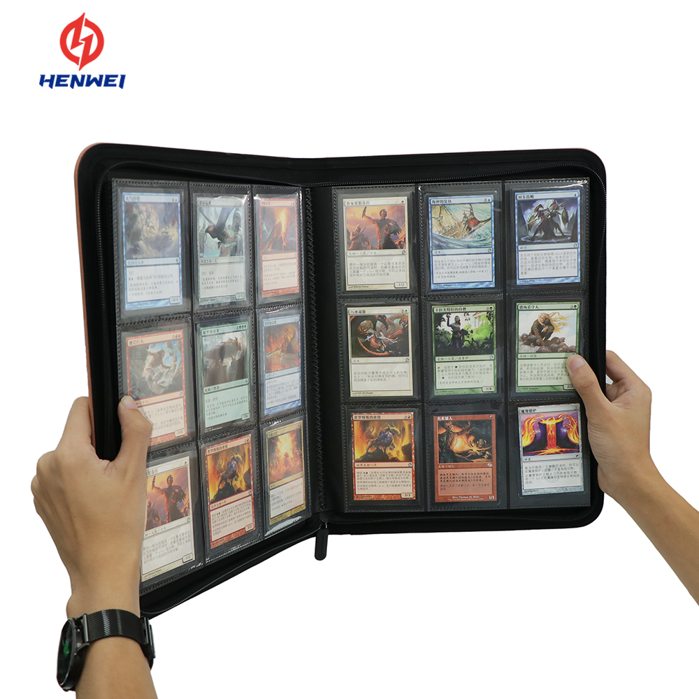 9 карманов кожаная торговая папка для фотокарт по индивидуальному заказу, папка для карт MTG YuGiOh TCG, папка для альбомов