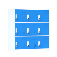 Armoire de rangement scolaire en métal tendance, vestiaire pour personnel avec ventilation, casier coloré pour salle de sport