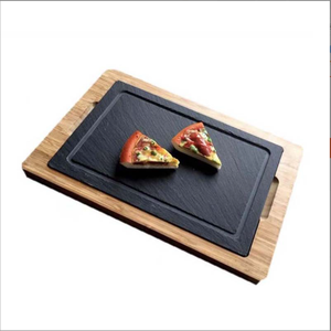 Hotel Antik <span class=keywords><strong>SLATE</strong></span> bambu hitam dan kayu Barat restoran piring Steak piring - Product Image 5