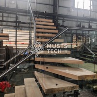 Escalier mono-poutre sur mesure pour villa de luxe, fabrication professionnelle, projet d'ingénierie