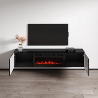 Meuble TV pour cheminée électrique murale, console de divertissement flottante, Media Center