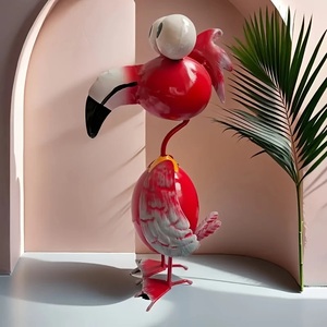 Ngoài trời kim loại động vật vườn trang trí nội thất màu hồng Flamingo nghệ thuật kim loại chim - Product Image 3