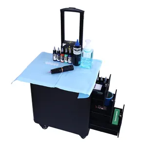 Maleta Trolley de Gran Capacidad para Tatuajes Estuche para Almacenamiento de Herramientas de Artista de Doble Propósito con Soporte de Brazo Deformable Maletín Portátil - Product Image 1