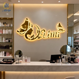 Enseigne Lumineuse 3D Personnalisée pour Entreprise, Logo Éclairé Imperméable IP65 en <span class=keywords><strong>Lettres</strong></span> Dorées Poli Miroir, Panneau pour Magasin <span class=keywords><strong>et</strong></span> Extérieur - Product Image 4