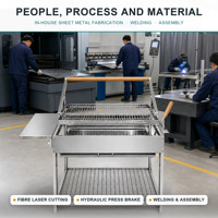 Barbecue au charbon de bois en acier inoxydable personnalisable avec cadre de levage en U et tiroir à cendres extractible, fabrication directe OEM ODM