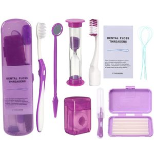 Kit de Higiene Bucal Portátil, Set de Cepillo de Dientes de Viaje, Hilos Dentales, Espejo Dental, Herramientas de Limpieza en Estuche - Product Image 5
