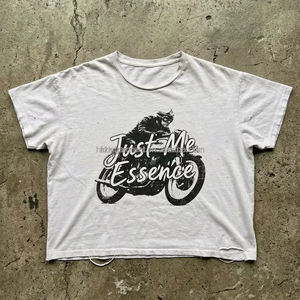T-shirts surdimensionnés pour hommes à col rond et manches courtes de la marque HG Factory, logo personnalisé imprimé, t-shirt graphique vintage délavé et usé pour hommes - Product Image 1