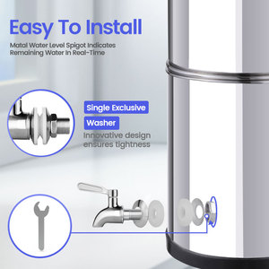 Hồng HUI NSF/ANSI 42 & 372 kích thước lớn 22 L epurateur D'eau xách tay thép không gỉ trọng lực lọc nước - Product Image 3