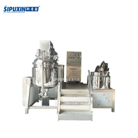 Homogénéisateur-mélangeur sous vide à circulation 300L avec levage hydraulique pour la fabrication de crèmes cosmétiques, lotions et onguents, et réservoir de phase eau-huile