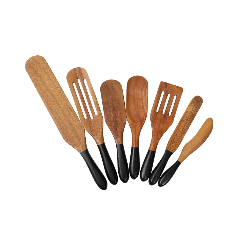 Nhà bếp bằng gỗ spurtles đặt Keo Gỗ spurtle đặt không dính phục vụ muỗng turners spatulas nhà bếp đồ dùng công cụ