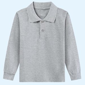 Kids Long Sleeve Solid Color <b>Polo</b> Shirt Casual School Uniform 2-15 Years - Product Image 2
