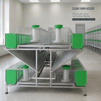 Cage d'élevage pour lapins EJIN à 2 niveaux, galvanisée, type H, avec nichoir intégré, pour usage agricole à 8 cellules unilatérales