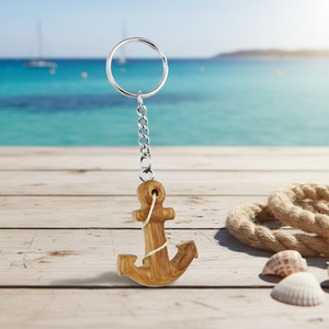 Portachiavi in Legno con Ancora, Design Nautico in Miniatura, Charm Artigianale - Product Image 3