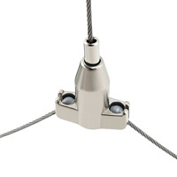Kit de suspension réglable en laiton avec crochets croisés pour câble métallique bifurqué, idéal pour l'installation de luminaires suspendus au plafond