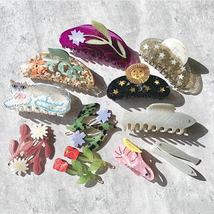 <span class=keywords><strong>Winona</strong></span> personalizado nicho gato horquilla colorido Floral sol limón Camarón Clip ácido acético hecho de aleación duradera - Product Image 5