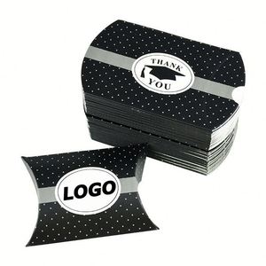 Cajas de dulces con forma de birrete de graduación, cajas de regalo vacías con forma de almohada para bodas o fiestas, empaque de regalo negro, empaque promocional con logotipo personalizado - Product Image 1