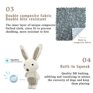Fabricantes de juguetes para mascotas conejo suave relleno masticar chirriante de lujo personalizado conejito de peluche pequeño juguete de perro de punto - Product Image 3