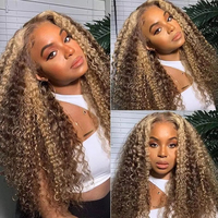 Pelucas de Cabello Humano Rizado al Por Mayor, Pelucas de Cabello Humano con Frente de Encaje para Mujeres Negras, Peluca Frontal de Encaje HD Natural sin Pegamento