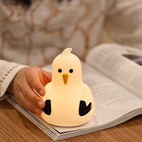 Veilleuse miniature en silicone Rgb Seagull pour chambre d'enfant, rechargeable par USB, 7 couleurs changeantes, lampe de table portable