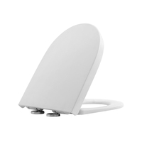 Accessoires de salle de bain en PP de style européen, couvercle de siège de toilette blanc à fermeture lente pour les constructions publiques