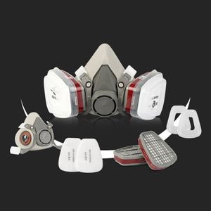 Masker Pelindung Kebakaran V6200 2 Lapis yang Dapat Dicuci, Helm Pemadam Kebakaran, Masker Gas, Respirator Setengah Wajah Lipat Datar - Product Image 1