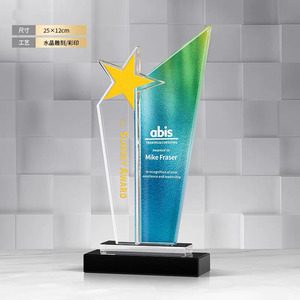 Vente en gros de trophée en verre de cristal d'impression couleur trophée d'impression UV personnalisé prix <span class=keywords><strong>plaque</strong></span> de cristal MH-J350 - Product Image 3