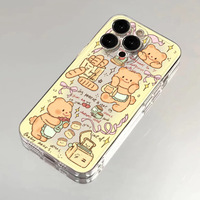 Funda Protectora para Teléfono con Estampado de Oso, Anti-Golpes y Anti-Caídas, de TPU, Directo de Fábrica, para iPhone 7 8 X XS XR 11 12 13 14 15 Pro Max