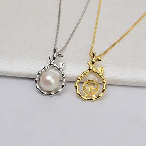 Pendentif en argent S925, nœud de bambou, design simple, 10-12 perles, pendentif féminin, accessoires tendance, composants de bijoux DIY - Product Image 1