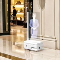 Robot de Alta Inteligencia, Robot Publicitario Automático, Monitor Comercial OLED Transparente de 55 Pulgadas con Pantalla Táctil