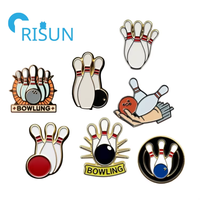 Broches et badges personnalisés en émail souple ou dur pour le bowling, jeux sportifs d'intérieur, épingles de revers sur le thème du bowling