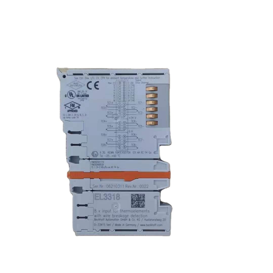 Beckhoff EL3318 | HD EtherCAT терминал, 8-канальный регулятор температуры с термопарным входом с холостого хода распознавания