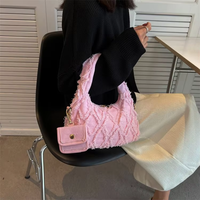 Tas Selempang Denim Bohemian Musim Panas OEM Lucu Modis Bergaya Y2K, Tas Ketiak Mini Hobo Distressed, Tas Tangan Wanita Biru