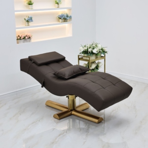 Nueva Cama de Belleza Hidráulica de Espuma de Terciopelo Dorada Curvada para Pestañas, Topper para Cama de Spa, Cama de Masaje para Salón de Belleza, Cama de Lujo para Pestañas, Cama Facial - Product Image 5