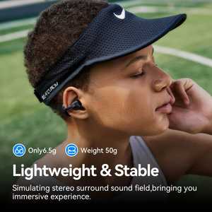 Sanag B56S Écouteurs à conduction osseuse à oreille ouverte sans fil Bluetooth 6.0 Écouteurs de gymnastique étanches IPX5 Écouteurs de course à pied pour le sport - Product Image 3