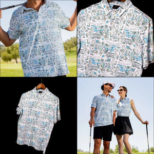 कस्टम उच्च गुणवत्ता पॉलिएस्टर स्पैन्डेक्स ब्लेड कॉलर गोल्फ पोलो शर्ट थोक पुरुषों सबलिमिनेशन मुद्रित गोल्फ शर्ट - Product Image 6
