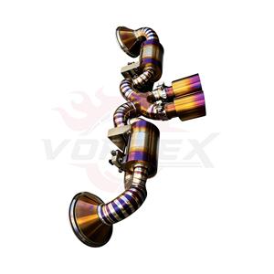 ท่อไอเสีย Vortex Ultralight Titanium Valved สำหรับ Porsche 911 992 GT3 4.0 ปี 2022-2025 พร้อมปลายท่อคู่สีฟ้าเบิร์นท์ตรงกลาง - Product Image 5