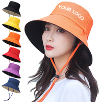 Grosir topi Bucket kustom dengan Logo mendukung topi bordir kerajinan musim panas tabir surya topi nelayan perjalanan luar ruangan topi kasual memancing