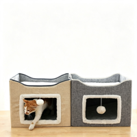 Tente universelle pliable toutes saisons pour animaux de compagnie avec rembourrage en éponge et tapis anti-griffures inclus – Niche amovible et lavable pour chats et chiens