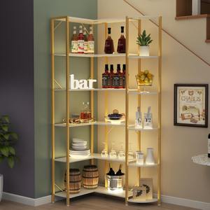 Estantería de esquina moderna de 6 capas, estantería de estilo de diseño antiguo para oficina, sala de estar y dormitorio, estante de esquina, espacio de almacenamiento - Product Image 6